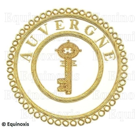 Badge / Macaron GLNF – Grande tenue provinciale – Grand Trésorier – Auvergne – Brodé main